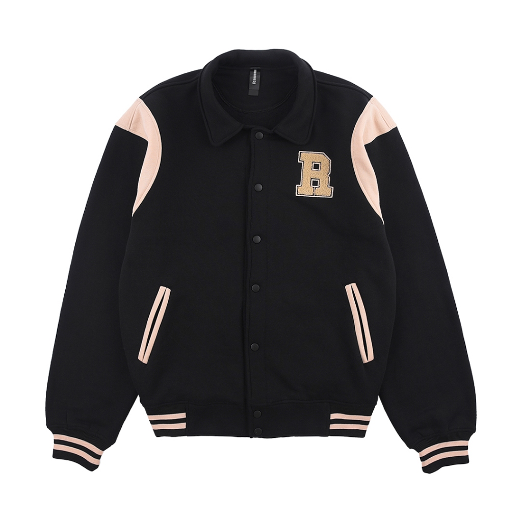 Roughneck VB033 Black Little R Varsity Jacket