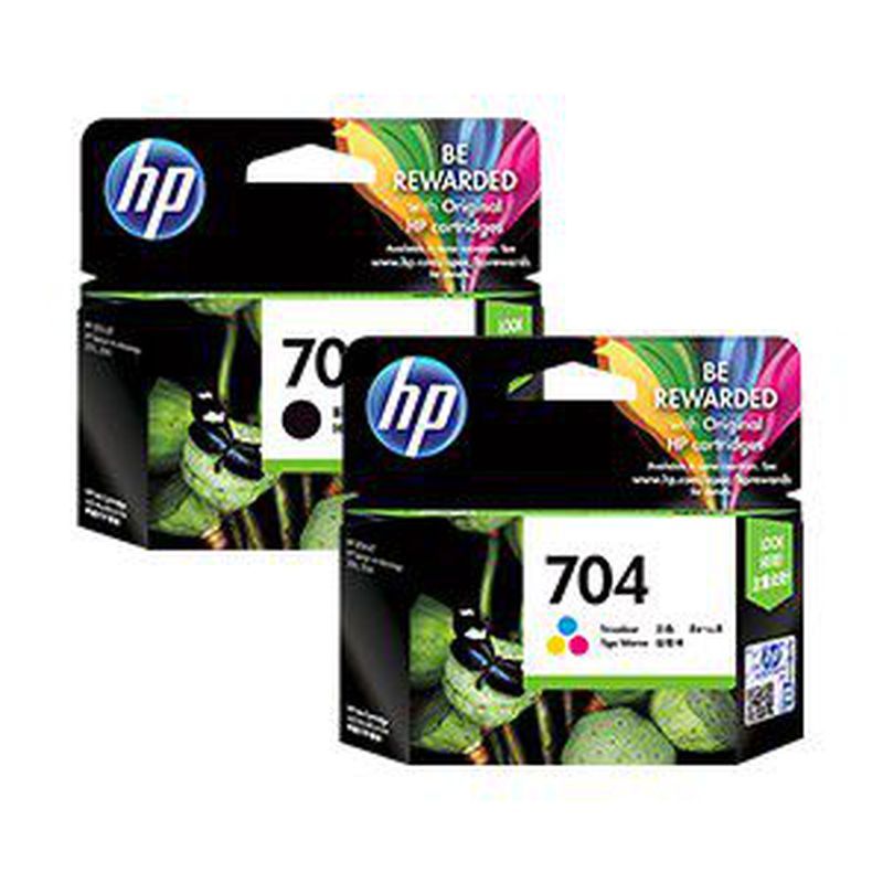 Tinta HP 704 Set (Black & Colour) Original Cartridge For Printer HP Deskjet 2010 2060
