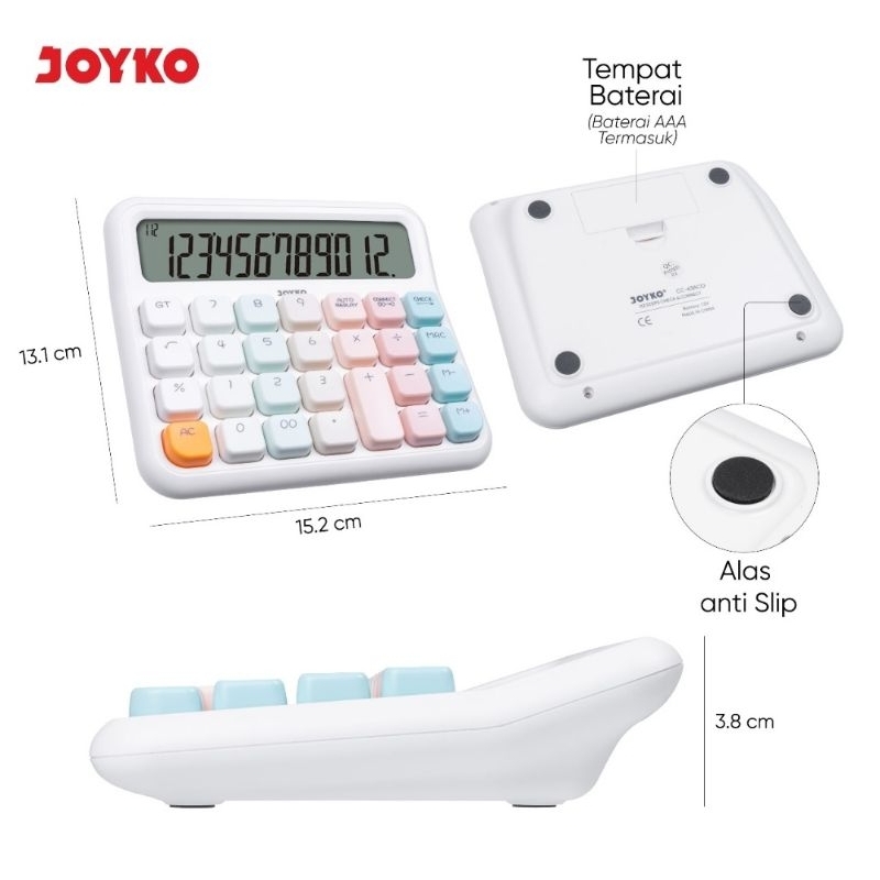 

Kalkulator Joyko CC-63BCO 12 digit (1pcs)
