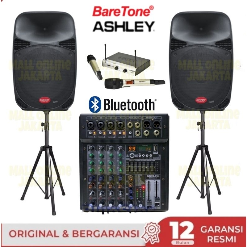 Paket speaker aktif baretone 15 inch 15mb karaoke sound system aktiv max15mb