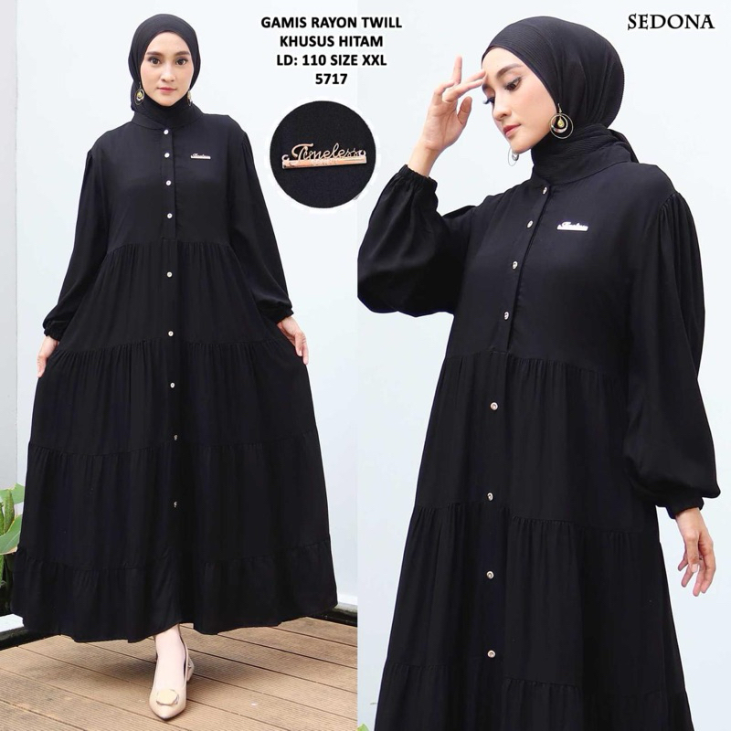 Gamis Putih, Gamis Hitam & Gamis warna PREMIUM - Gamis Rayon Twill PREMIUM - Gamis SEDONA - Gamis Hi
