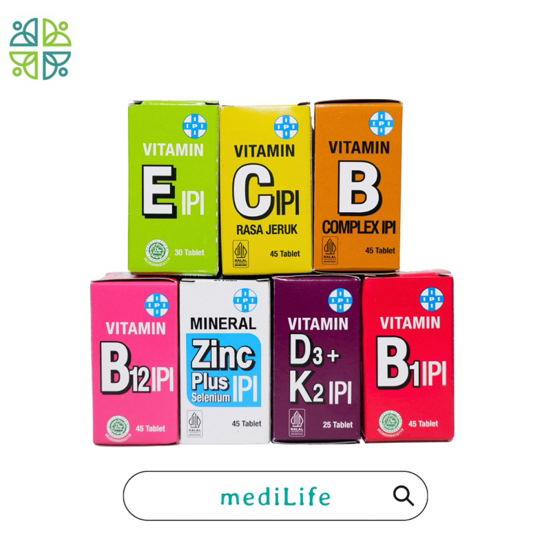 VITAMIN IPI / VITAMIN A / VITAMIN C / VITAMIN ZINC MINERAL / VITAMIN D3 + K / VITAMIN E / VITAMIN B 