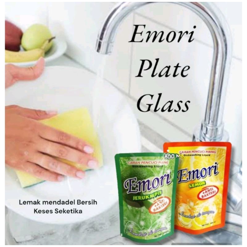 Emori Sabun Cuci Piring Extra Jeruk Nipis Free Spons Cuci 400ml