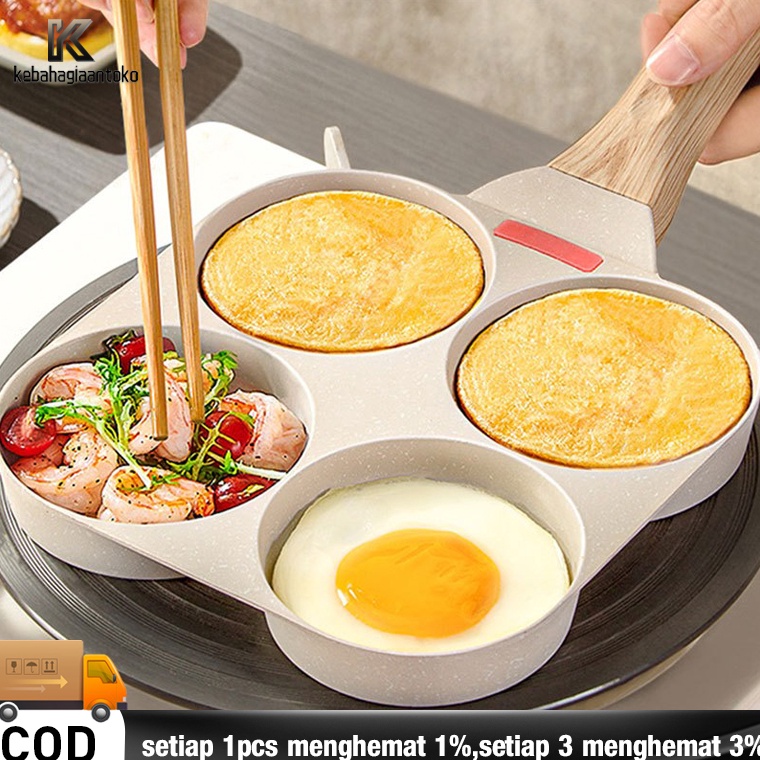 Untuk Anda Wajan Panci Penggorengan Telur Pancake 4 Lubang Non Stick Egg Frying Pan Wajan Teflon Tel