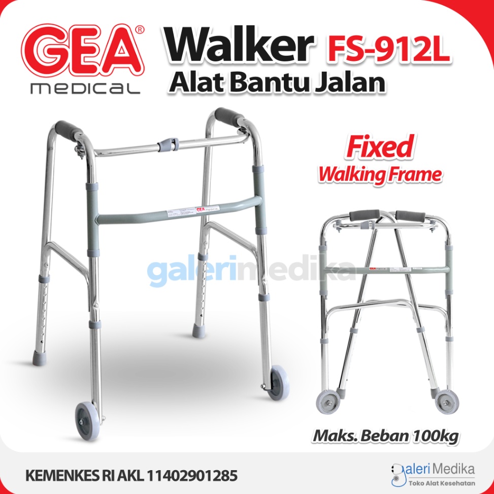 Tidak Diragukan GEA FS912L  FS912L  FS 912 L Walker  tongkat  Alat Bantu Jalan dengan Roda