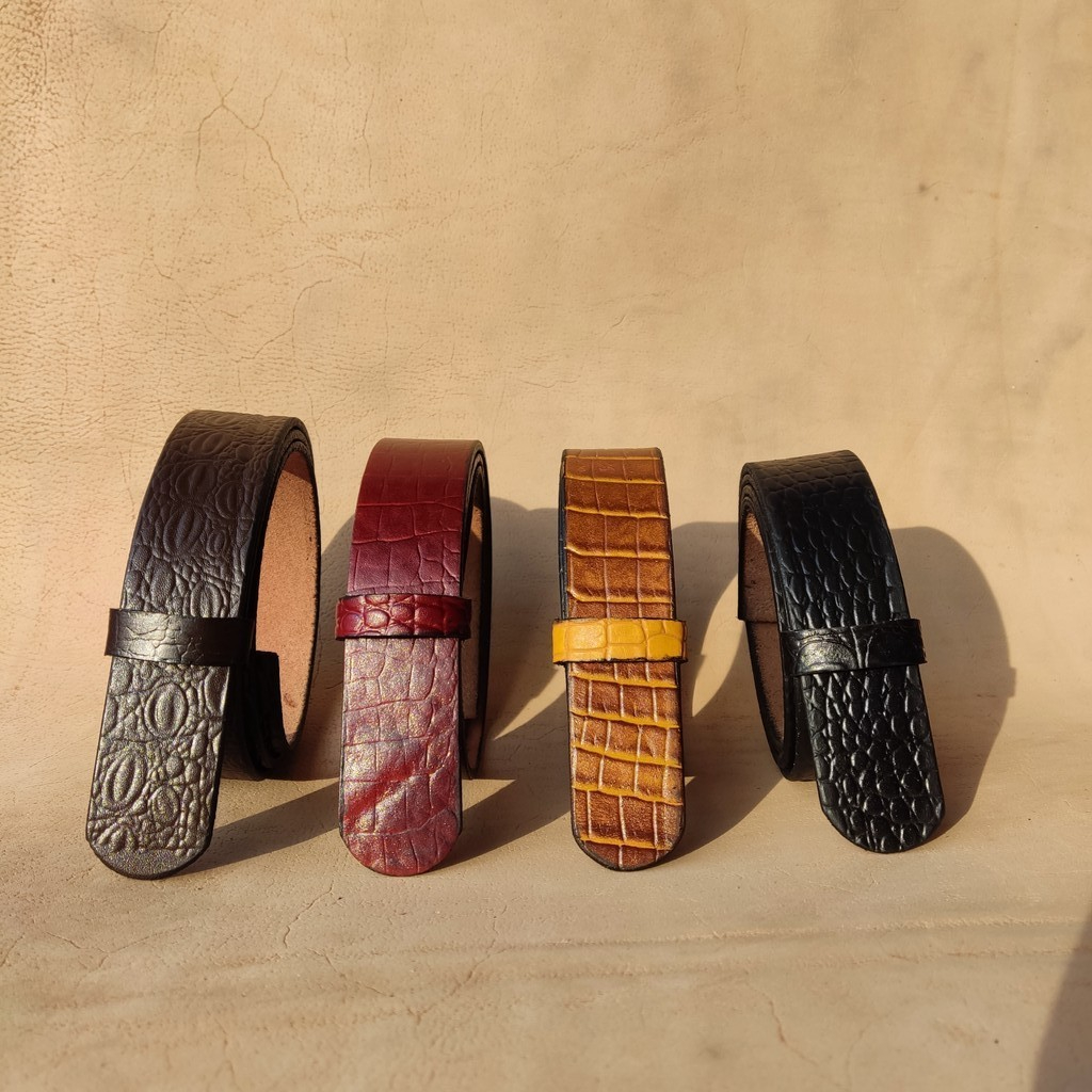 Tali ikat pinggang sabuk pria kulit asli motif buaya