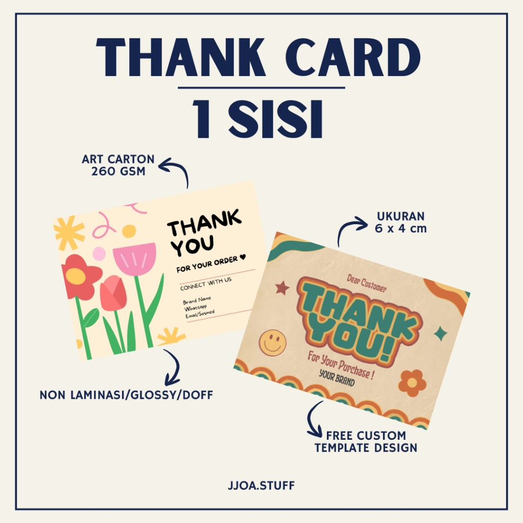 

THANK YOU CARD ISI 50 PCS / THANK CARD CUSTOM