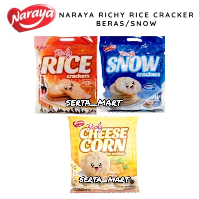 

Naraya Richy Rice Crackers 105gr / Snow / Cheese Corn / Cheese Rice