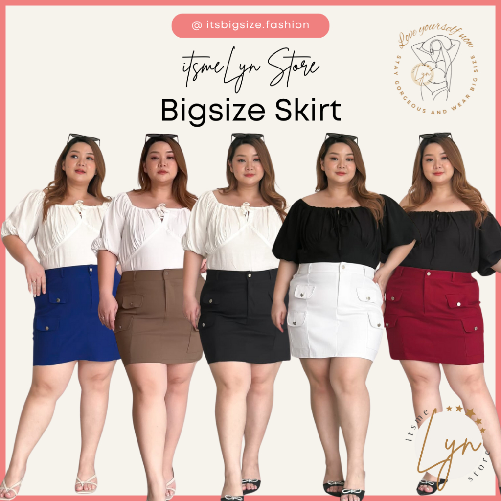 BIG SIZE MINI SKIRT ROK PENSIL PENDEK WANITA UKURAN JUMBO SEXY PLUS SIZE XXXL LP 130 BAHAN KATUN COT