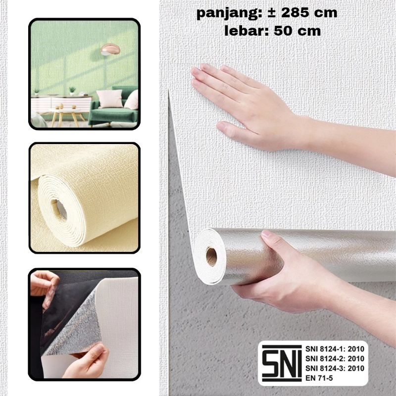 wallpaper dinding roll linen dengan lapisan aluminium foil wallpaper dinding motif kain