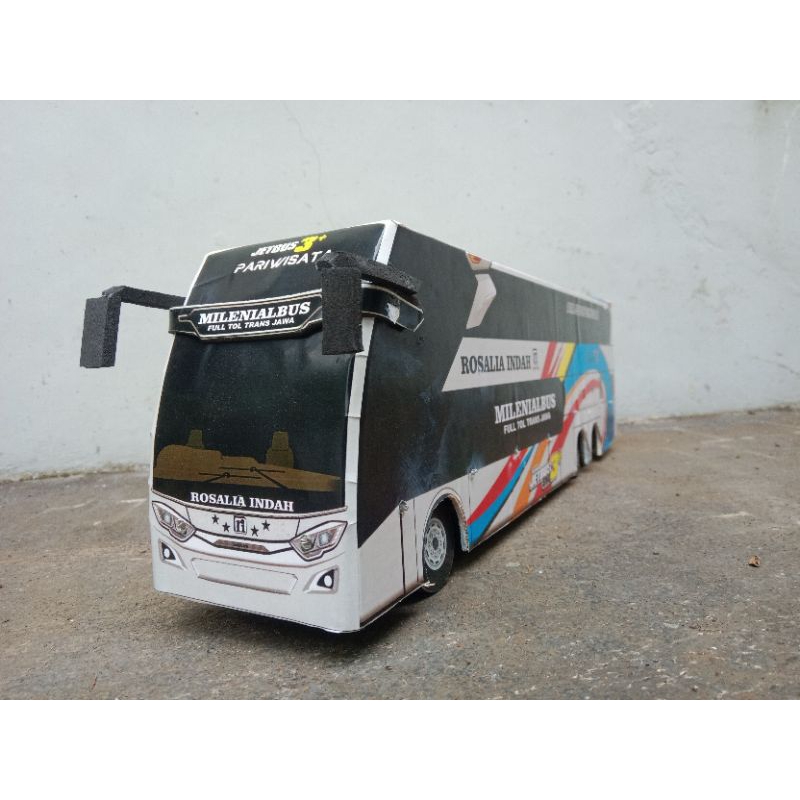 Miniatur bus rosalia indah full lampu mainan anak viral bus pariwisata