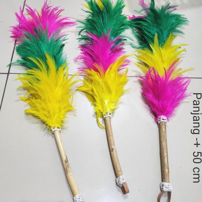 Promo Kemoceng Bulu Ayam PREMIUM RAINBOW WARNA WARNI Asli Bulu Ayam