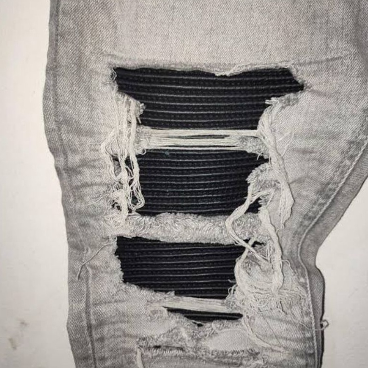 ART B87A RStore Black Leather Biker Patch 1 x 15cm Tambalan celana jeans