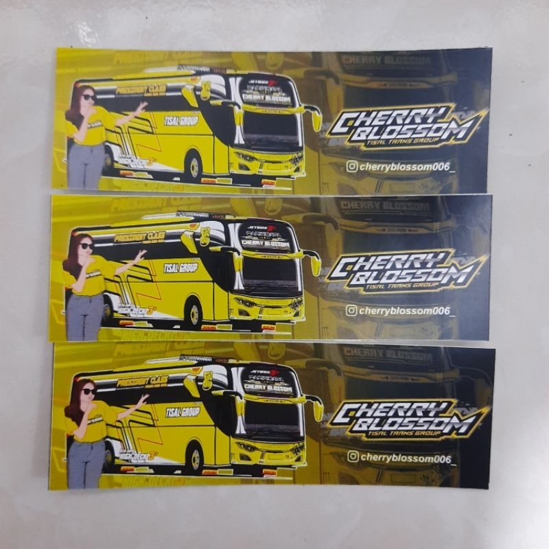 

3pcs Sticker Bus Stiker Bis Anti Air Tisal Group Cherry Blossom