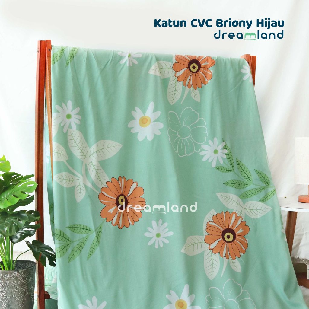 Briony | Kain Ecer Katun CVC Motif Star Deluxe per 0.5 meter| kain sprei - kain piyama - kain mukena