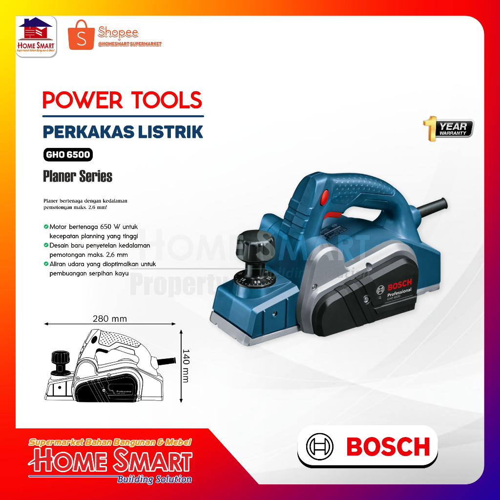 Mesin Serut / Ketam Kayu Bosch GHO 6500 Planer