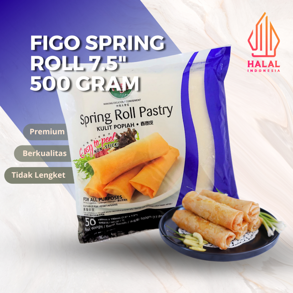 

[GROSIR] FIGO SPRING ROLL PASTRY KULIT LUMPIA 7.5 INCI 500 GRAM