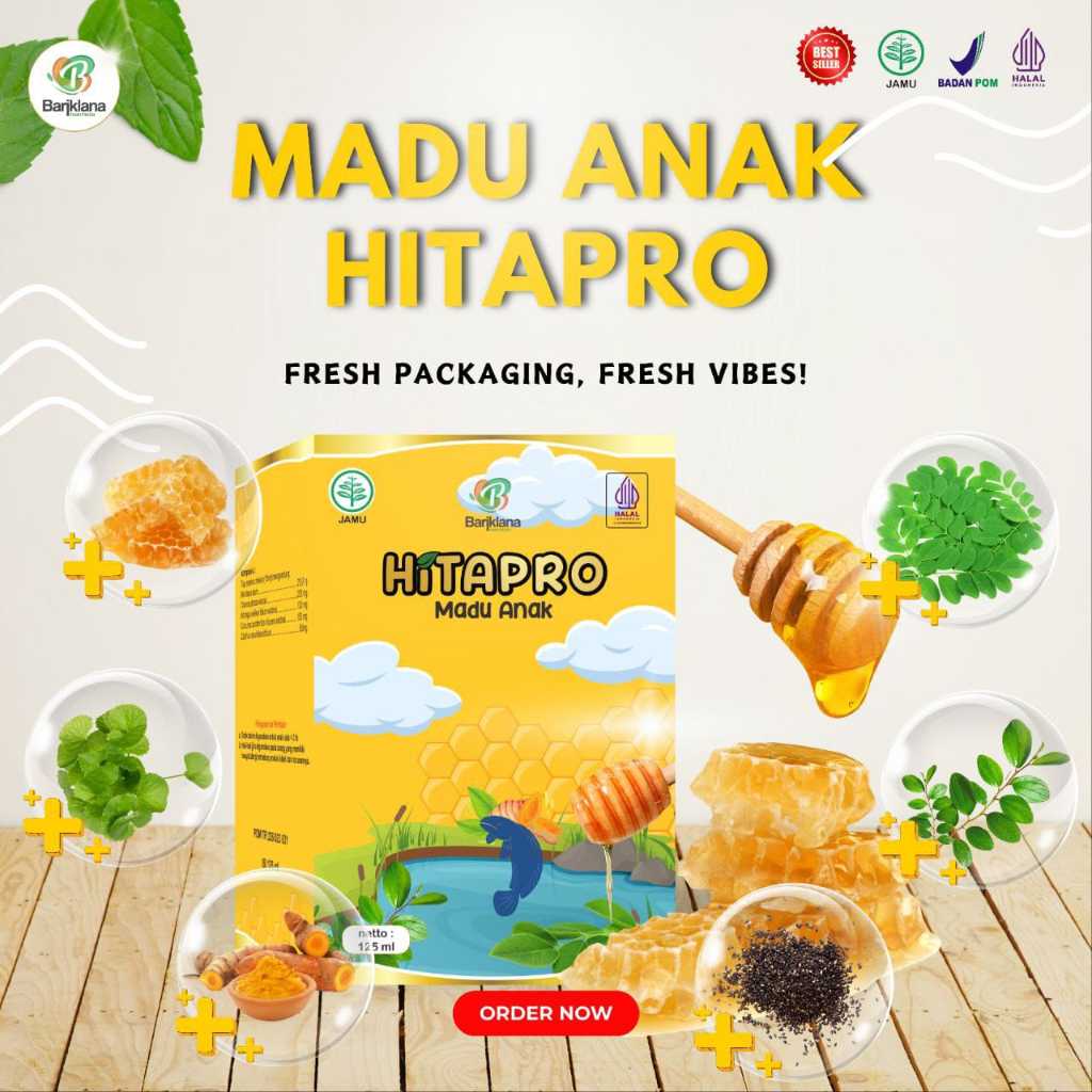 

HITTAPRO Madu Anak Pintar penambah Nafsu Makan dan Mengatasi Demam Pilek Batuk