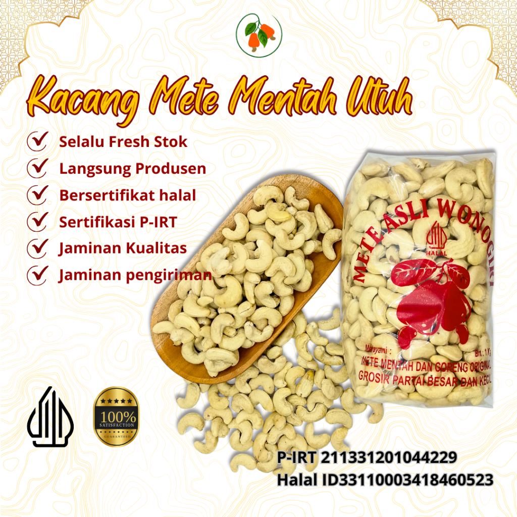 

Kacang Mete/Mede/Mente Organik Asli Wonogiri