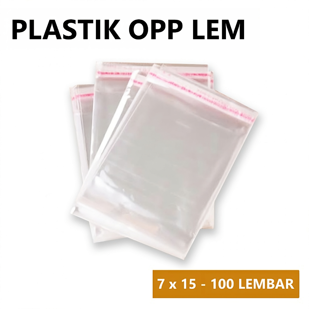 aiGooTan - PLASTIK OPP LEM 7x15 (100 PCS) - Packing Uang Undangan Seal Roti Buket Bingkisan Medan