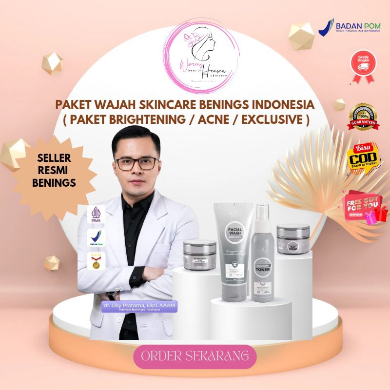 Benings Skincare / Benings Indonesia / Paket Lightening benings / Paket Acne Prone benings / Paket E