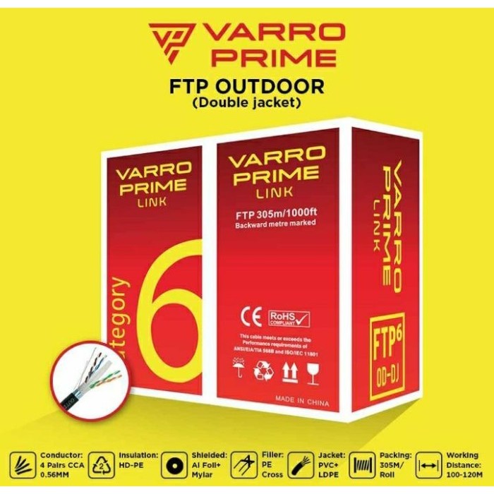 KABEL LAN VARRO PRIME LINK FTP CAT 6 OUTDOOR