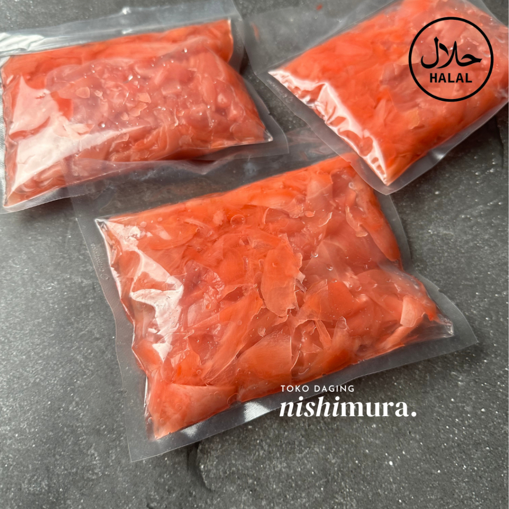 Acar Jahe Sushi Pickled Red Ginger - Gari Pink HALAL - Nishimurashop Nishimura