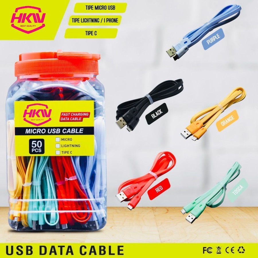 Kabel Data Macaron HKW 1 Toples Support Fast Charging