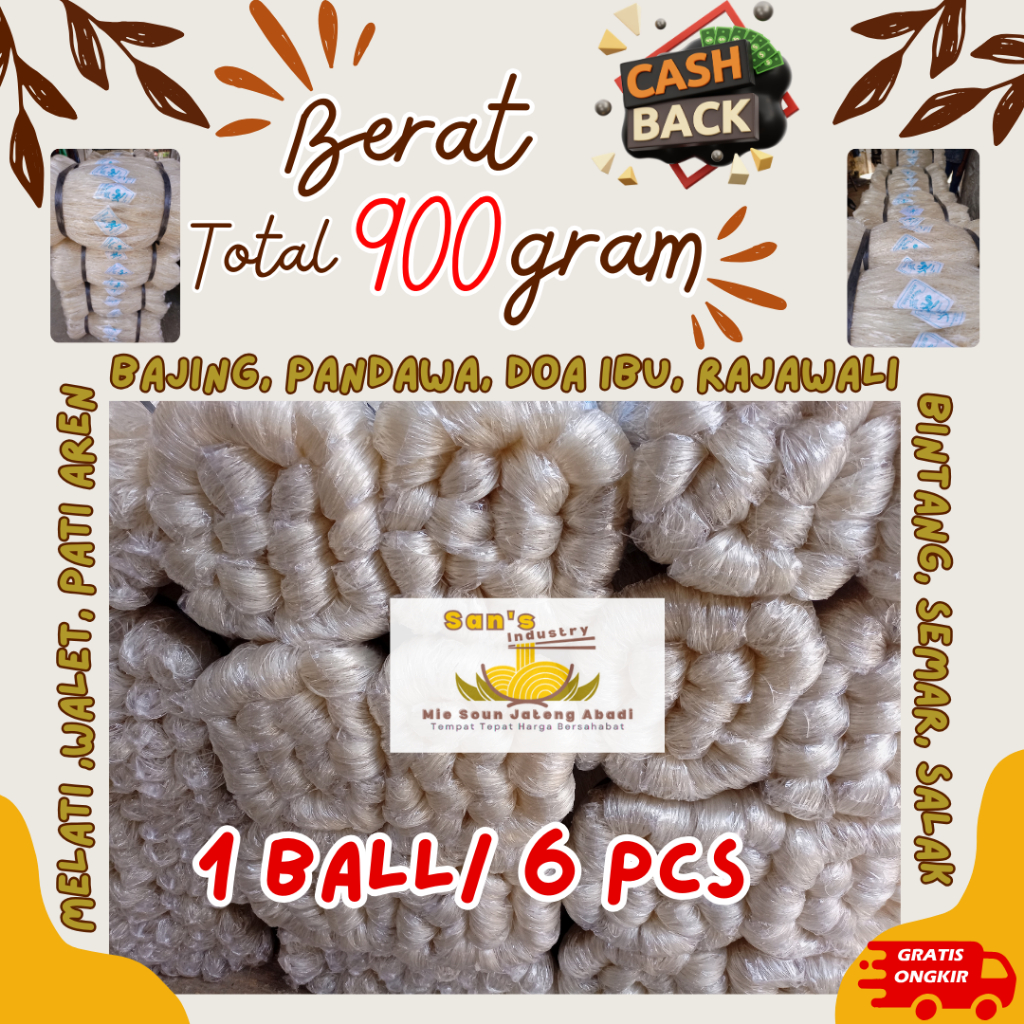 

soun jateng abadi mie soun klaten khas manjung isi 6 pcs berat 900gram berkualitas