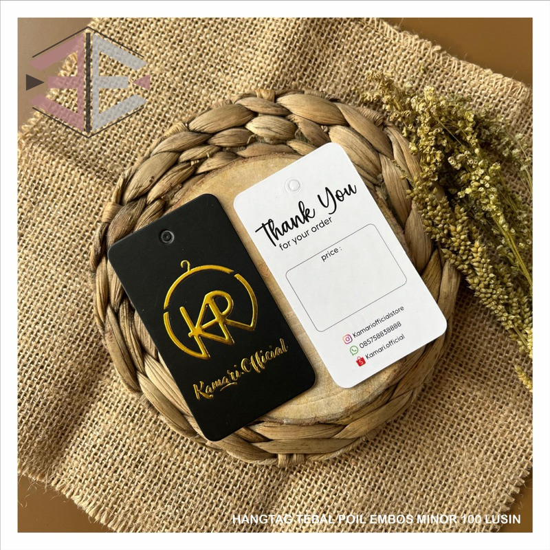

HANTAG 700GSM FOIL DAN EMBOST tagcustom/labelmerk/hantagbaju/labelgantung