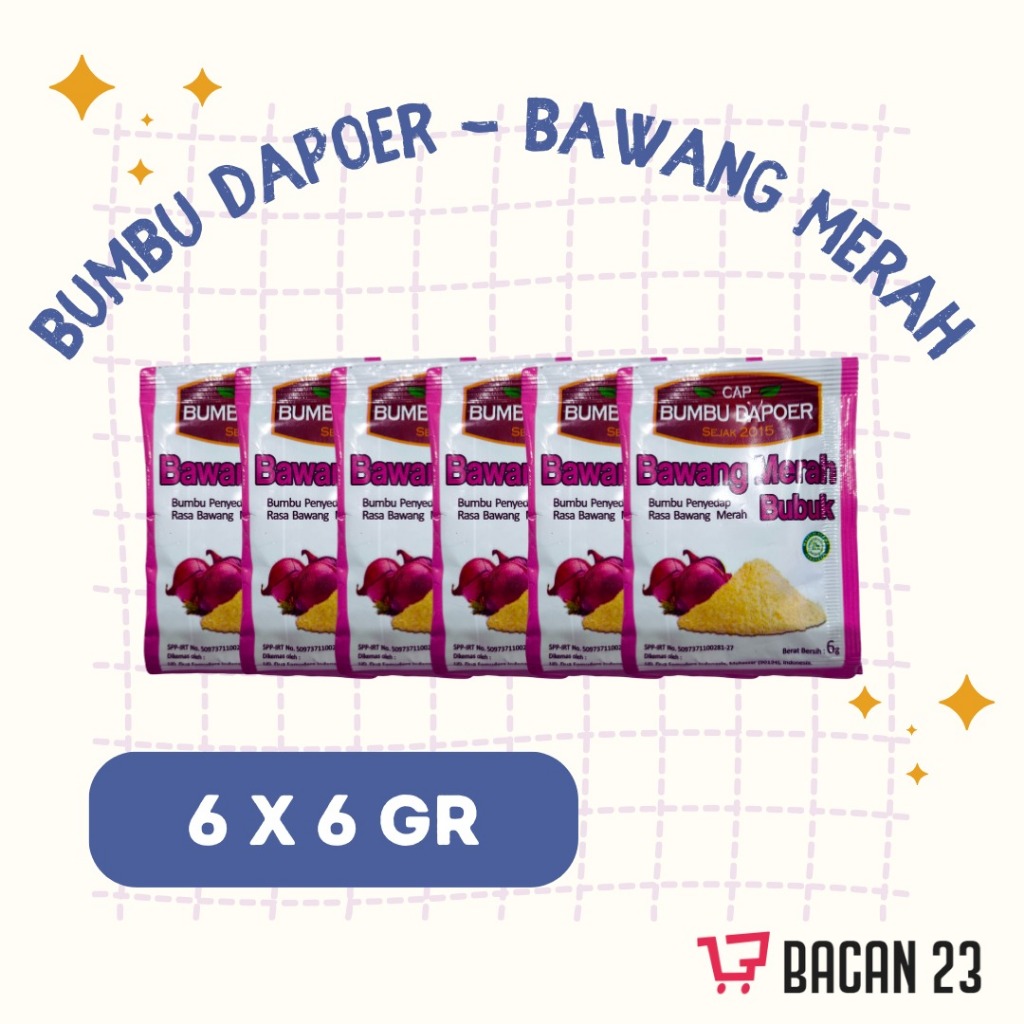 

Bawang Merah Bubuk Bumbu Dapoer (6 Sachet x 6 gr) Bumbu Dapur Instan