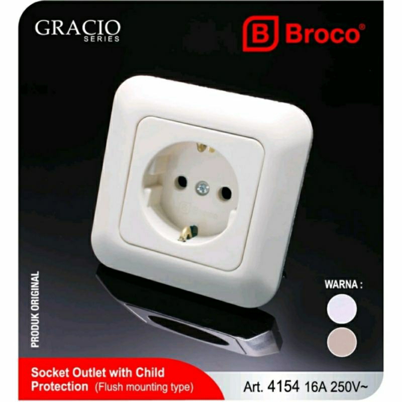 Stop Kontak Ib Broco Galleo Warna Putih