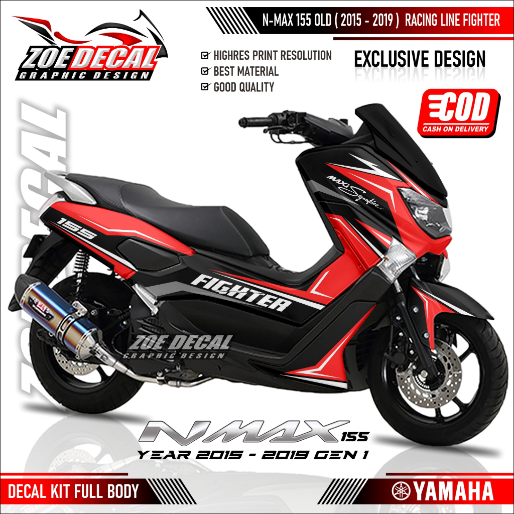 Terbaru Decal NMAX 155 OLD / N Max Old 155  Motif / Livery RACING LINE FIGHTER