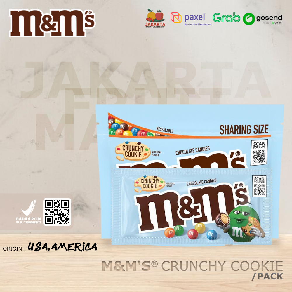 

M&M'S CRUNCHY COOKIE CHOCOLATE CANDY Permen coklat mnm mms import usa