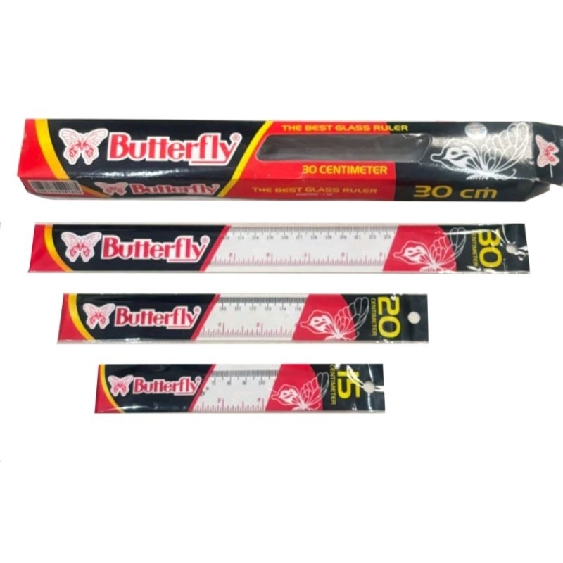 

Penggaris Butterfly Plastik Ruler 15 20 30 Cm | Penggaris Plastic