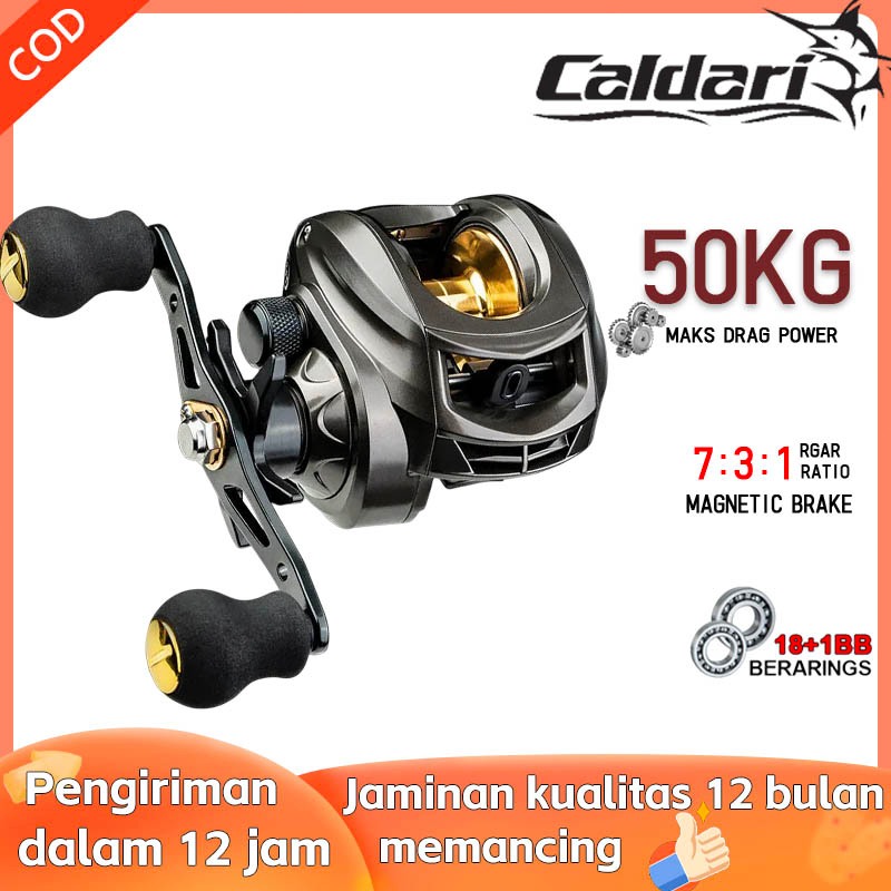 [Indonesia Spot] Reel Fishing Reel alat pancing joran pancing Baitcast Reel Gulungan pancing 60kg/30