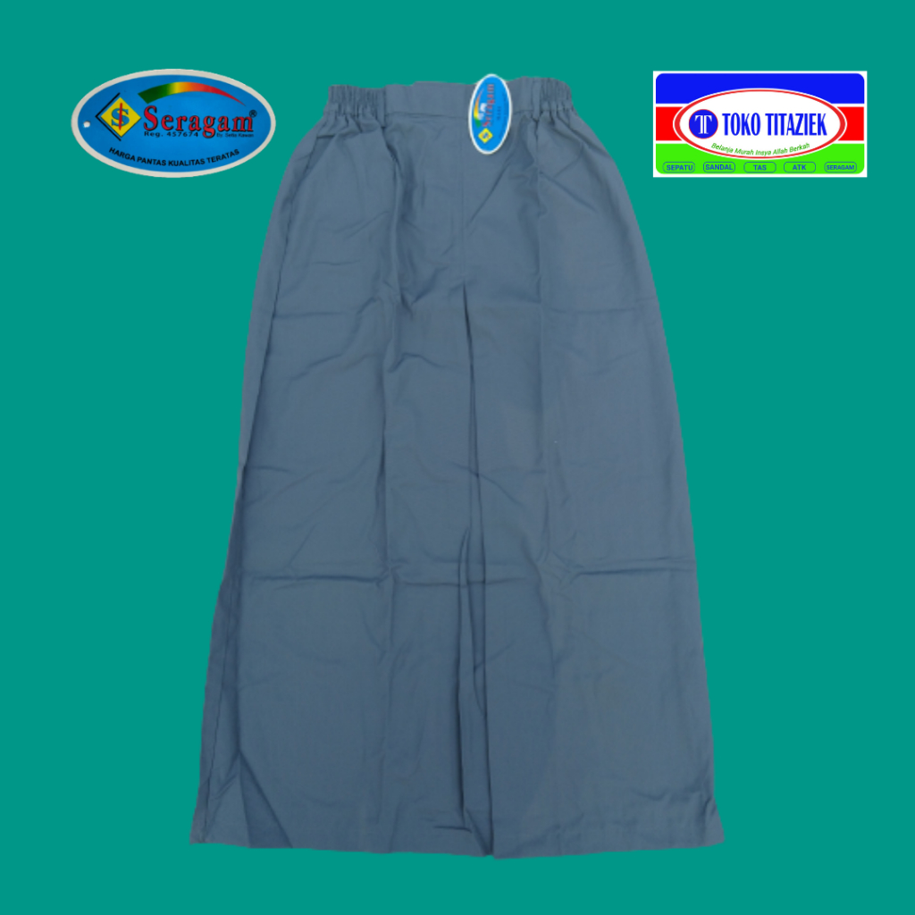 Rok Abu SMA Span Panjang Karet Merek SERAGAM
