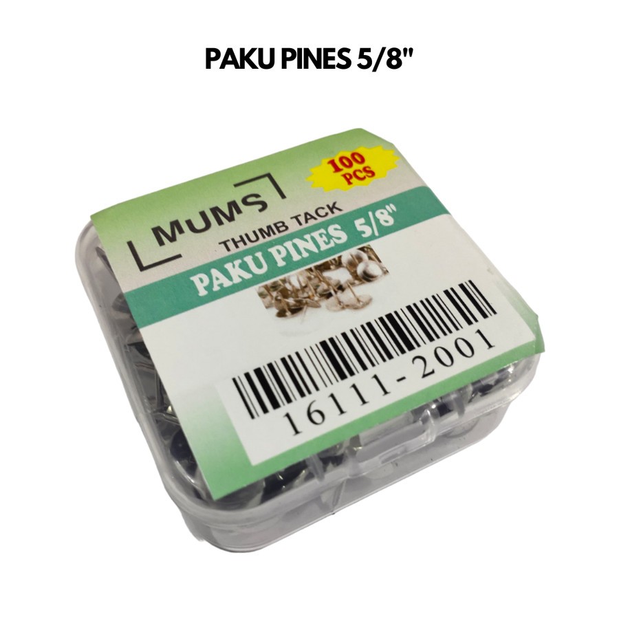 MAJ Paku Payung Paku Pinus Pines Mading 5/8" Thumb Tacks MUMS +/- 100Pcs