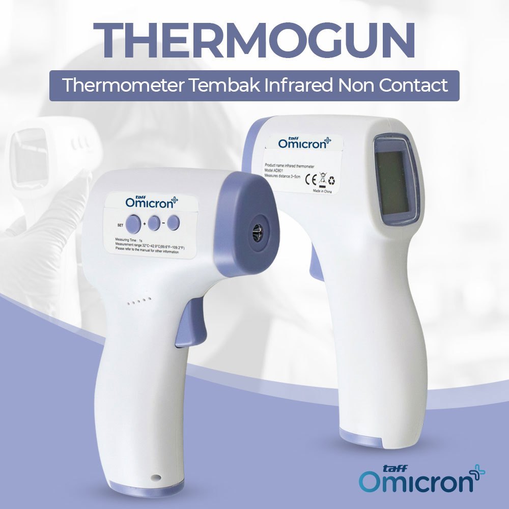 TaffOmicron Thermogun Thermometer Tembak Suhu Badan Infrared AD 801 / AD801 Termometer Dewasa Anak B