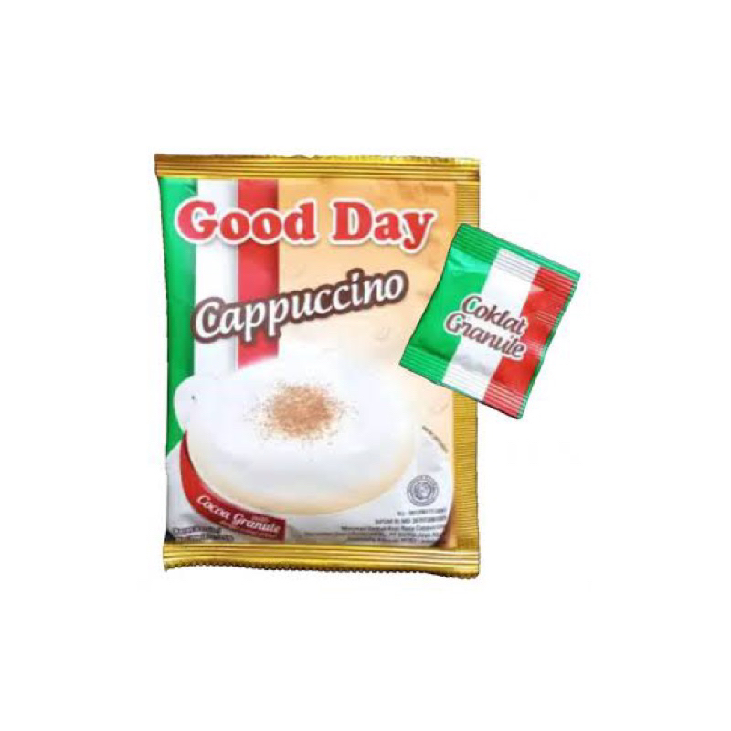 

Good Day Cappuccino 1 renceng isi 10 pcs