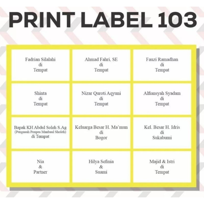 print label undangan