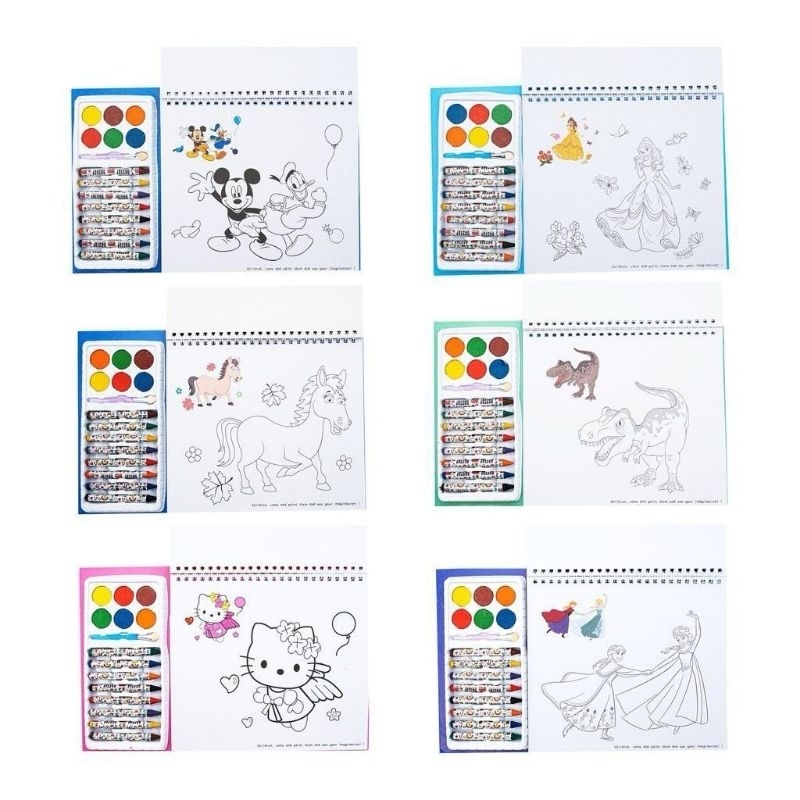 

Buku Gambar Anak 3D Coloring Box Buku Mewarnai dengan Crayon Cat air