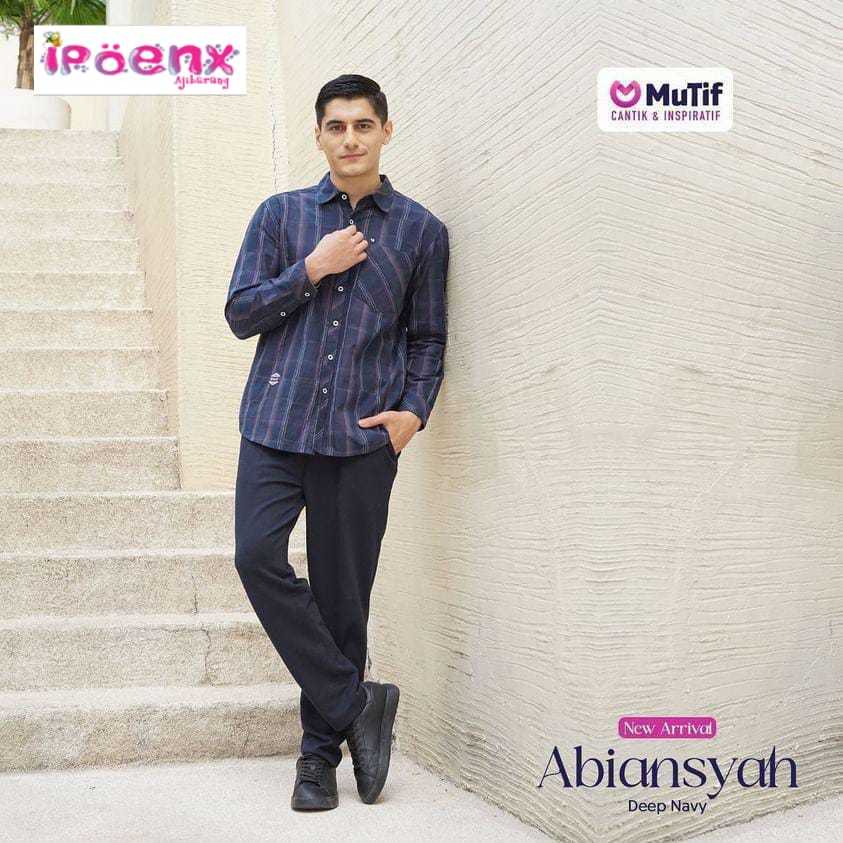 Koko Mutif Abiansyah | Kemeja Koko Berkerah Mutif | Kemeja semiformal lengan panjang