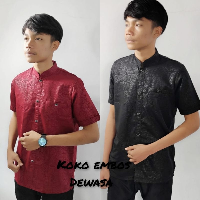 Koko embos dewasa premium/Koko embos tangan pendek