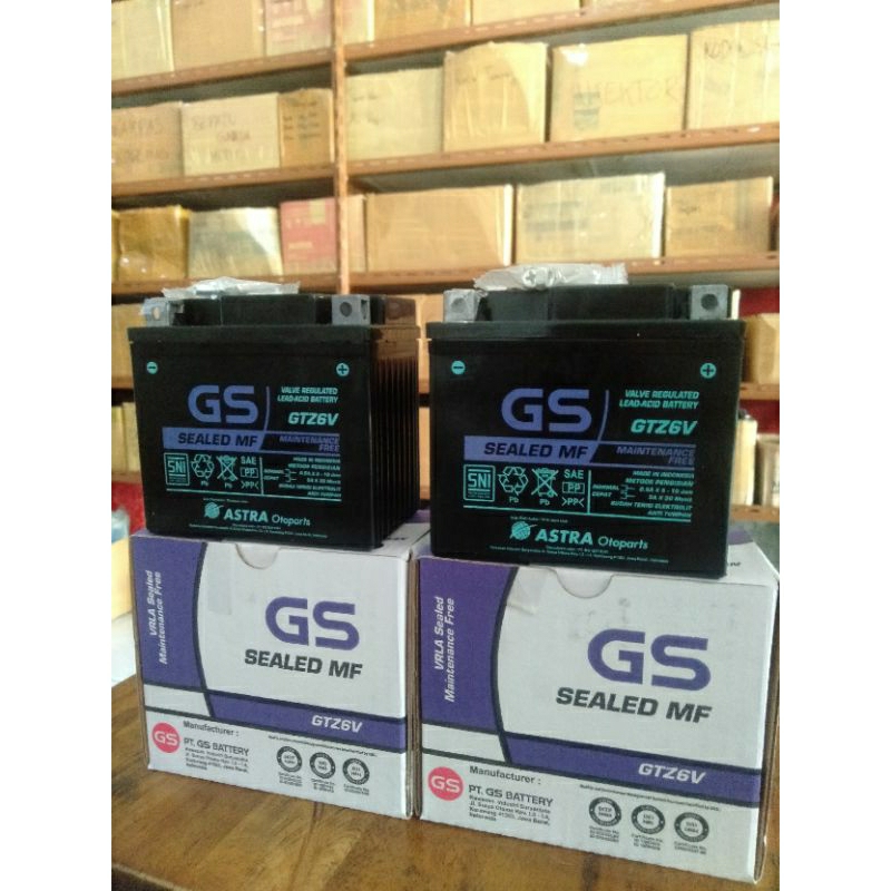 Baterai/AKI GS GTZ6V 12V 5Ah/10Hr Baterai Vario 100% Original