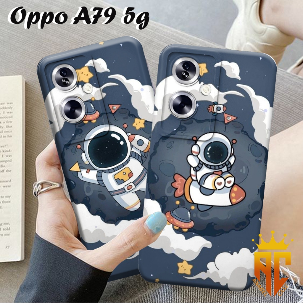 Softcase OPPO A79 5G 2024 Motif Kartun Astronouts - Case NASA Keren - Case Luar Angkasa - Case Terba