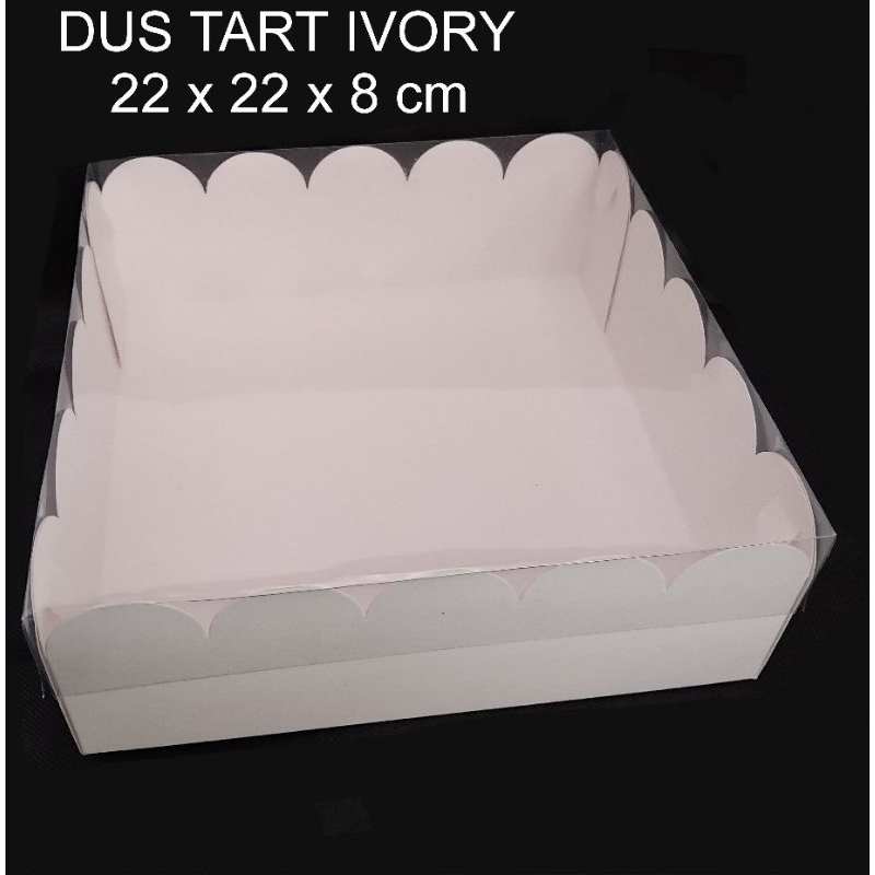 

[3 pcs] Dus Tart Ivory Tutup Mika 22x22x8 cm/ Dus Kue/ Dus Souvenir/ Hampers