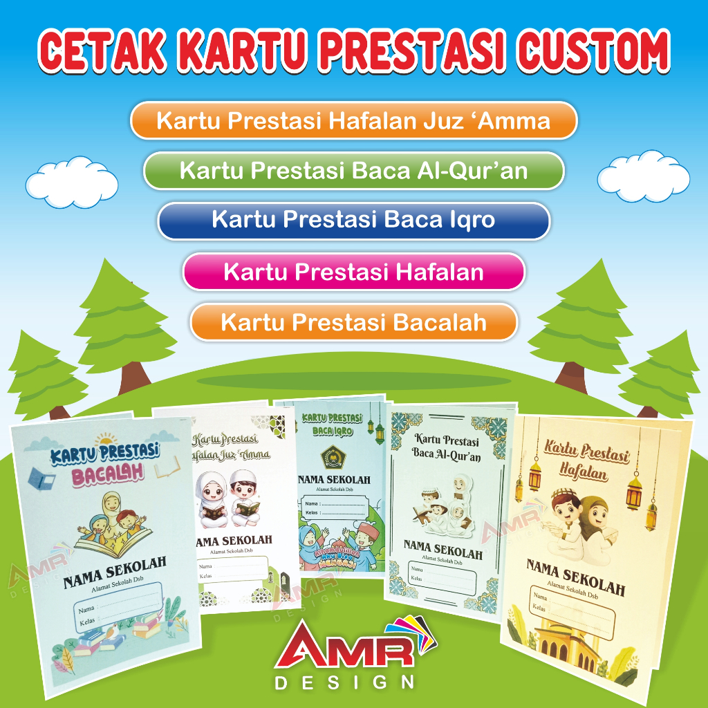 

Kartu Prestasi Costum, Kartu Prestasi Iqro', Kartu Prestasi Al-Qur'an / Kartu Prestasi Hafalan Juz 'Amma / Kartu Prestasi Hafalan / Kartu Prestasi Bacalah / Kartu Prestasi Mengaji / Kartu Setoran Mengaji / Kartu Setoran Hafalan / Kartu Setoran