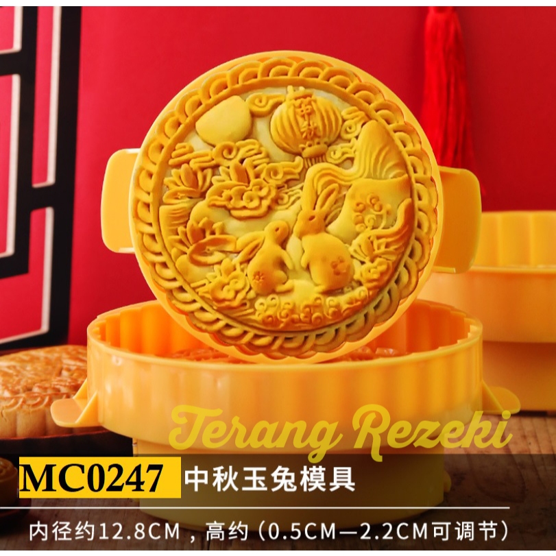 Cetakan Mooncake Jumbo Kue Bulan Satru 300gr-500gr Kelinci MC0247