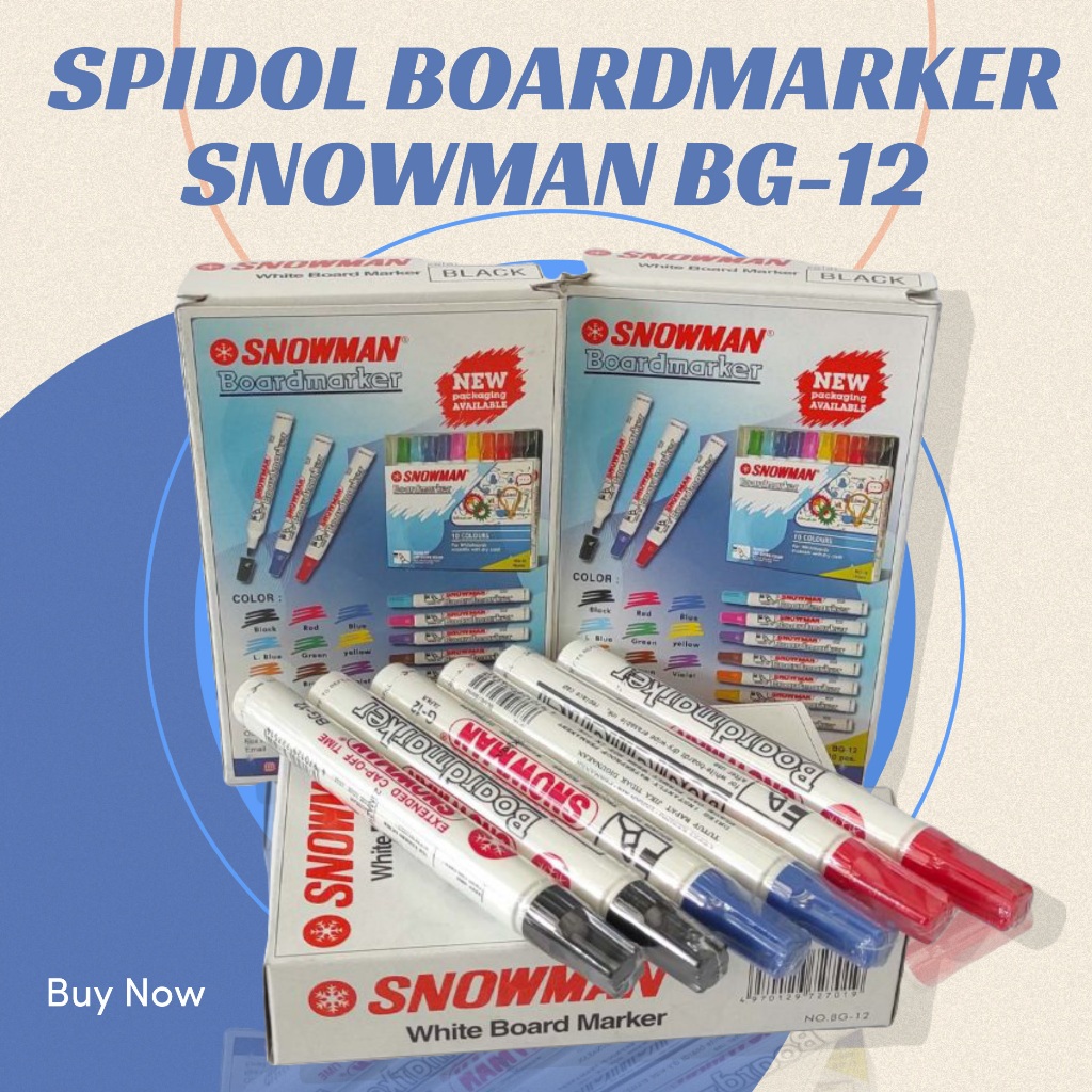 

SPIDOL BOARDMARKER SNOWMAN BG-12/ Spidol Tidak Permanen